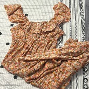 Floral orange maxi dress